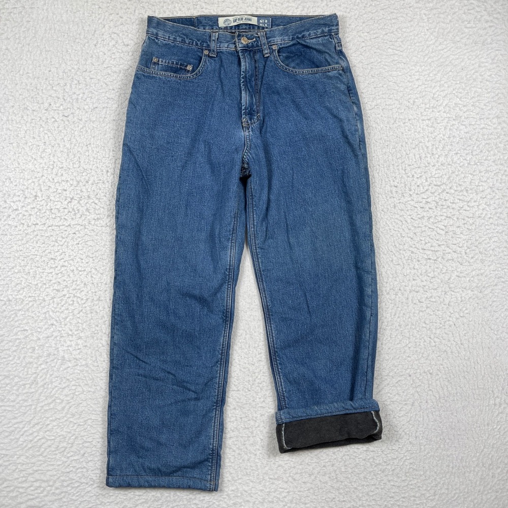Gap Jeans Mens 32x32 (Fit 32x26) Blue RLX Fleece Lined Relaxed Fit Gorpcore
